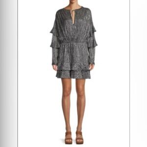 IRO Tellus Metallic Blouson Dress size 34